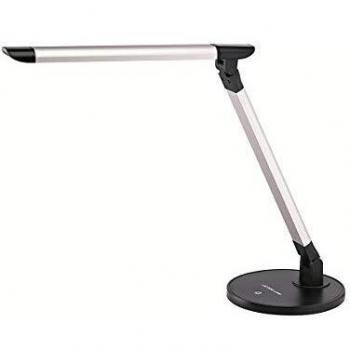Lámpara de mesa LED Plegable Alco, 8W, 410 lm, Dimmable, Touch y Flexible en color Plata/Negro