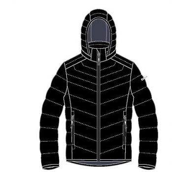 CMP Men's Outdoor Jacket with Snaps and Hood - Black - Size 56
