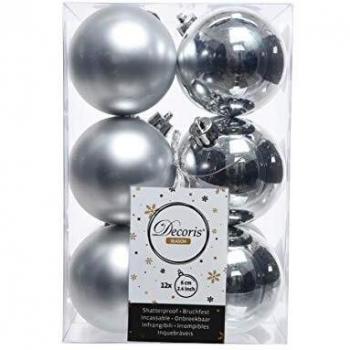 Eminza Christmas Decorations - Surtido de Bolas de Navidad Pia Plata