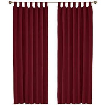 Amazon Brand - Umi Cortinas Salon Modernas para Ventana Dormitorio Termicas Aislantes con Trabillas 2 Piezas 140x240cm Rojo Oscuro