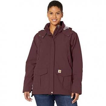Carhartt Chaqueta Gruesa Shoreline para Señoras - Rojo (XL), Ajuste Ligeramente Holgado
