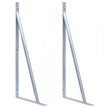 vidaXL Support Brackets for Fence Post 2 pcs Galvanised Steel