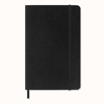 Moleskine Calendario de Bolsillo 2025, Mes Vista, Tamaño A6, Tapa Blanda, Color Negro