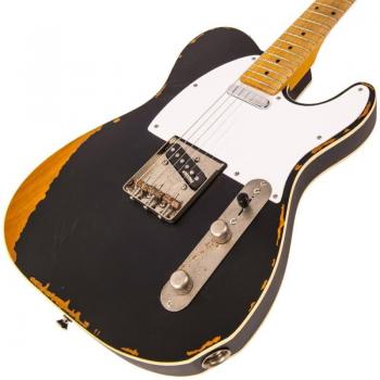 Vintage V59 Icon Distressed Black Electric Guitar