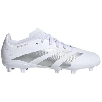 Botas de Fútbol Adidas Predator League FG para Niños - Blancas/Silvers, Talla 34