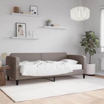 Sofá cama Tortor 80x200 cm con colchón en tela gris taupe