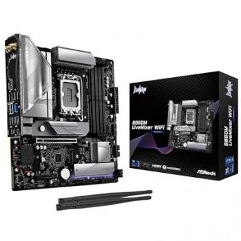 Placa Base ASRock B860M LiveMixer WiFi mATX para CPUs Intel LGA1851 con DDR5 y HDMI/USB-C