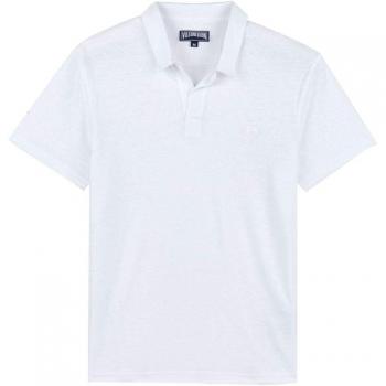 Vilebrequin Men's Regular Fit White Linen Jersey Polo Shirt - Size L