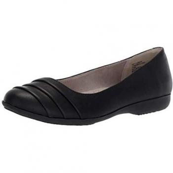 CLIFFS BY WHITE MOUNTAIN Women's Clara Ballet Flat, Black Burnished Smooth, 7.5 UK