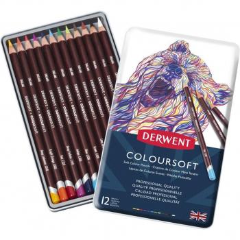 Caja metálica de 12 lápices Coloursoft Derwent