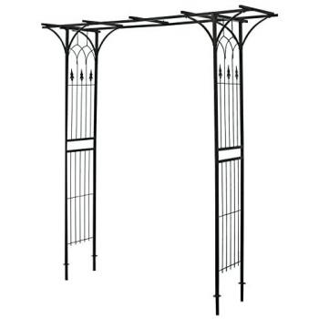 Arco de Jardín para Rosas y Plantas Trepadoras 205x50x208cm Acero Negro