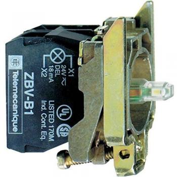 Schneider Electric ZB4BW0M35 Cuerpo para Botón de Control Iluminado Diámetro 22, LED Integral, 1 NA + 1 NC, Verde