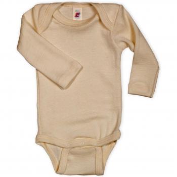 Body de manga larga Engel natural 86/92 de lana y seda