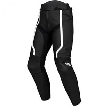 iXS Pantalones de Moto RS-600 Negro-Blanco, Pantalones de cuero para motocicleta, Color: Negro y Blanco, Tallas disponibles: L 33 y L 34