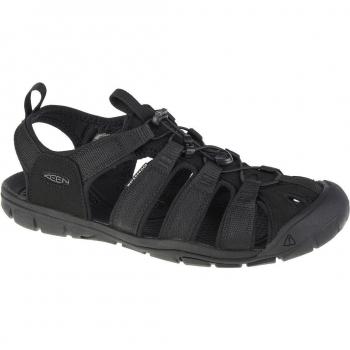 Sandalias Keen Clearwater CNX para hombre, color negro, diseño ligero y flexible, suela de tracción, ajuste seguro con cordones elásticos, plantilla acolchada para mayor comodidad