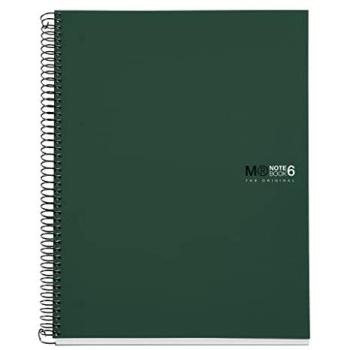 Cuaderno A4 Miquelrius 150 hojas 5x5 color caqui con cubierta de polipropileno opaco y 4 taladros