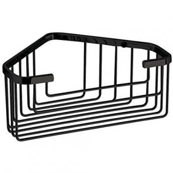Estante de ducha angular Gedy 2483-14, 20 x 8 x 15,1 cm, negro mate