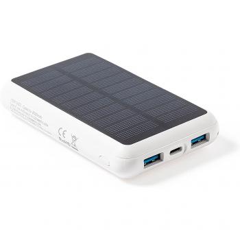 Power Bank Solar Inalámbrico Magnético 15W 8000mAh con 2 Salidas USB y Entrada Tipo C - Blanco