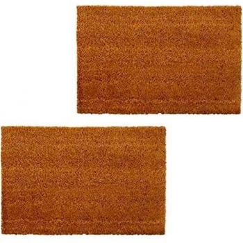 vidaXL 2X Felpudos de Fibra de Coco Color Natural 17mm 40x60cm Alfombras Hogar