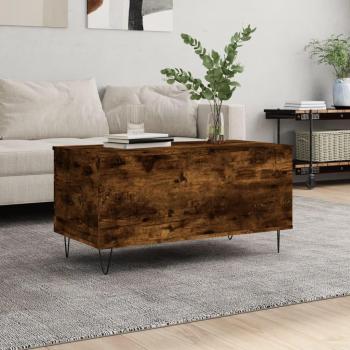 Mesa baja de centro en madera contrachapada de roble ahumado 90x44,5x45 cm