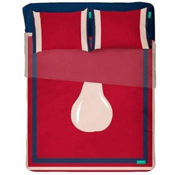 Set de Sábanas Benetton 4 Piezas Cama Doble: Sábana Encimera (260x280cm con dobladillo simple de 5cm) + Sábana Bajera (200x200+