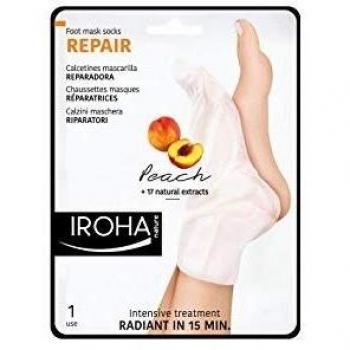 Iroha Nature Calcetines Reparadores para Pies, con Melocotón, Pomelo y Vitamina E, 1 uso