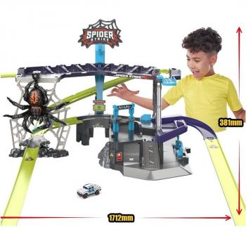 Super Circuito Metal Machines Araña con Doble Looping y Ascensor de 2 Metros