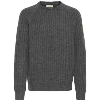 Pullover de punto Blend BHDEXTER, gris oscuro, ajuste regular, 84% poliéster, 10% lana, 6% nailon, talla L