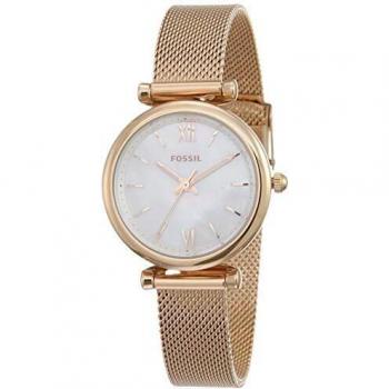 Reloj para mujer FOSSIL Carlie Mini, tamaño de caja de 28 mm, movimiento de cuarzo, correa de acero inoxidable