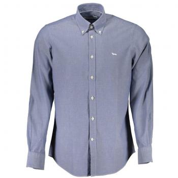 Harmont & Blaine Elegant Blue Button-Down Organic Cotton Shirt - XL