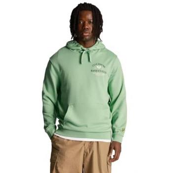 Lyle & Scott Men's Green Cotton Racquet Club Graphic Hoodie - Large