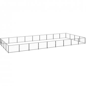 vidaXL Dog Kennel Black 36 m² Steel