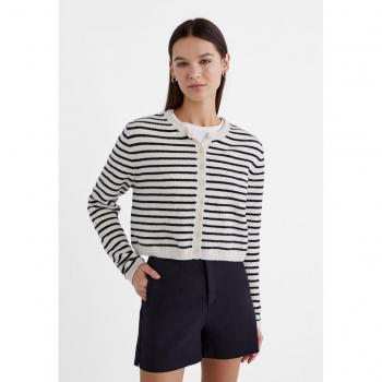 Soft-Touch Buttoned Knit Cardigan Vanilla XS