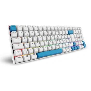 Teclado Gaming SKILLER SGK50 S2 PBT con Interruptores Gateron G Pro 3.0 Amarillos, Cableado y Diseño Blanco