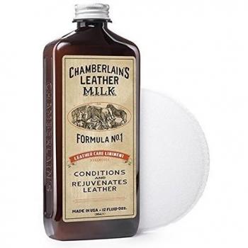 Chamberlain's Leather Milk Liniment No. 1 - Acondicionador y limpiador de cuero natural - Con almohadilla de aplicación - 0.35 L