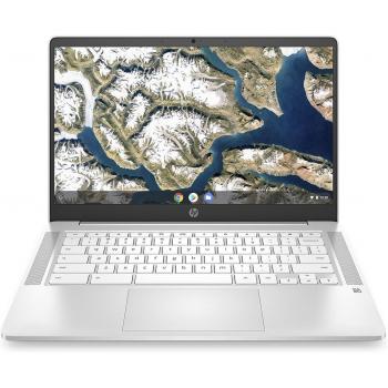 HP Chromebook 14a-na0026ns - Portátil HP con procesador Pentium Silver, memoria RAM de 8GB y almacenamiento de 128GB eMMC en una pantalla de 14 pulgadas con sistema operativo ChromeOS.