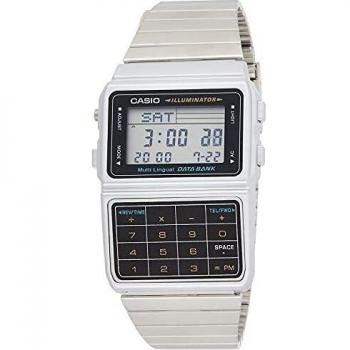 Casio DBC-611-1DF Unisex Digital Calculator Watch with Stainless Steel Matte Case
