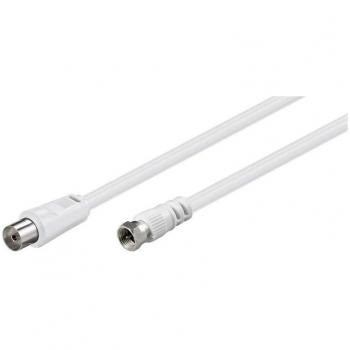 Cable Coaxial Antena Goobay 3C-2V Conector F Hembra/Macho 1.5m Blanco