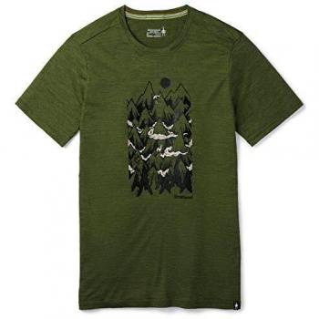 Smartwool Men's Merino Sport 150 Mountain Ventures tee Camiseta, Hombre, Moss Green Heather, Large