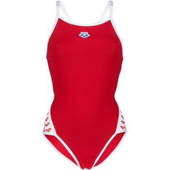 Bañador Arena Icons Super Fly rojo blanco mujer - 28, traje de baño para mujer, color rojo y blanco, diseño moderno, talla 28