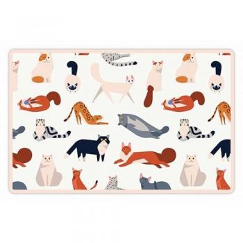 Alfombra de vinilo impermeable para mascotas, diseño Bellezas Felinas 48x75 cm