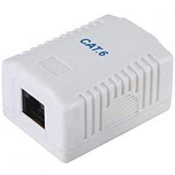 ROSETA DE SUPERFICIE CATEGORIA 6 1 HEMBRA RJ45 COLOR BLANCO