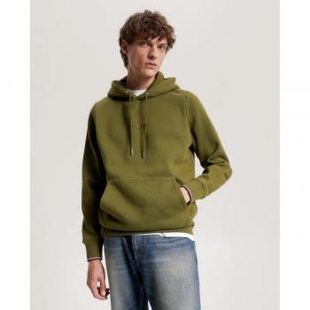 Tommy Hilfiger Cotton Hooded Sweater with Contrast Stripes, Green, Male, Size: S