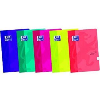Oxford, Libretas A4 Tapa Blanda, Pack de 10 Unidades, 48 Hojas con Cuadrícula 4x4, Colores Surtidos
