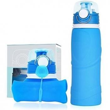 Plegable de la botella de agua - 750 ml / 26 oz, a prueba de fugas, libre de BPA y FDA certificada, la botella plegable para Deportes y aire libre