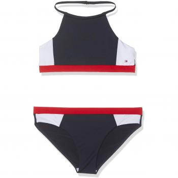 Tommy Hilfiger Crop Top Set, Conjunto de baño Niñas, Azul