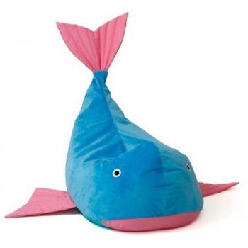 Bolsa Sako Puf Ballena Azul-Rosa L 110 x 80 cm