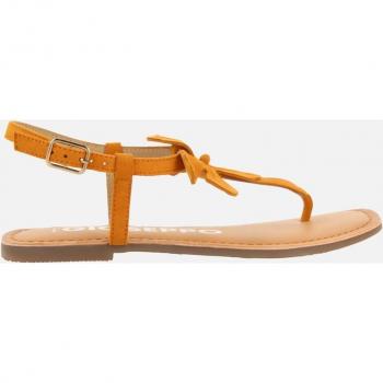 Sandalias planas de mujer Gioseppo - Naranja de Piel con Adorno de Flor