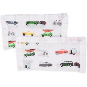 Set de 2 Muselinas de Algodón Bebé Little Unicorn Traffic Jam 40x40 cm