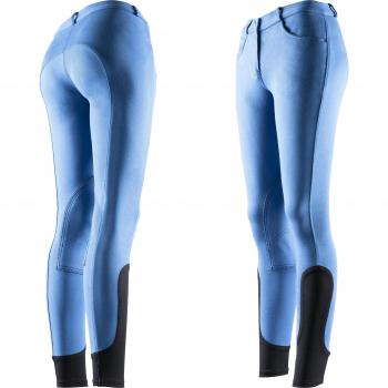 Equi-thème braga Equitation Mujer – Pantalón Pro Fun Line, Bleu Roi & Noir